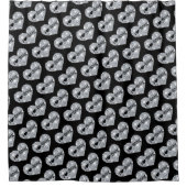 I Love Bling Patterned Shower Curtain Douchegordijn (Voorkant)