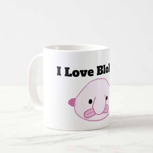 I Love Blobfish Coffee Mok (Voorkant links)