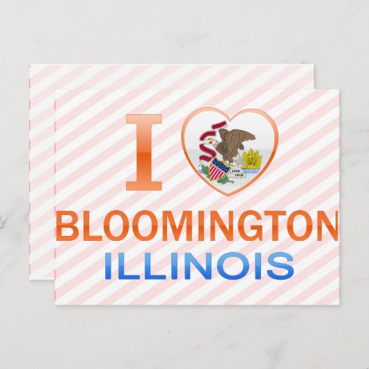 I Love Bloomington, IL Briefkaart (Voorkant / Achterkant)