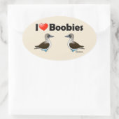 I Love Blue-footed Boobies Ovale Sticker (Tas)