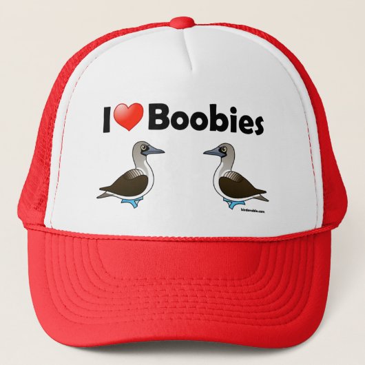 I Love Blue-footed Boobies Trucker Pet (Voorkant)