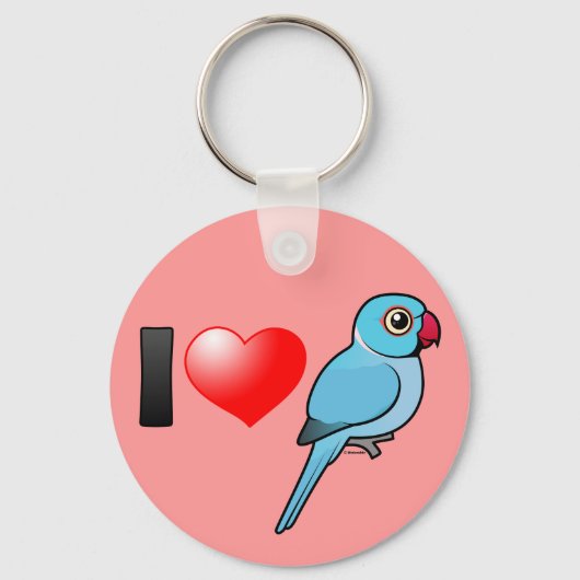 I Love Blue Indian Ringnecks Sleutelhanger (Voorkant)