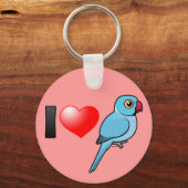 I Love Blue Indian Ringnecks Sleutelhanger (Voorkant)