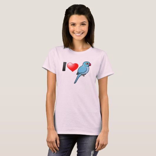 I Love Blue Indian Ringnecks T-shirt (Voorkant volledig)