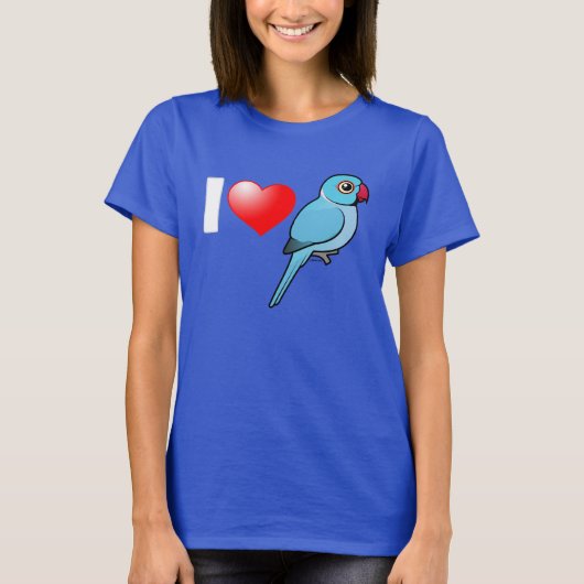 I Love Blue Indian Ringnecks T-shirt (Voorkant)