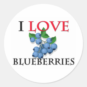 I Love Blueberries Ronde Sticker