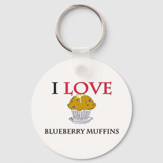 I Love Blueberry Muffins Sleutelhanger (Voorkant)