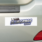 I Love BLUEGRASS Music Bumpersticker (Op auto)