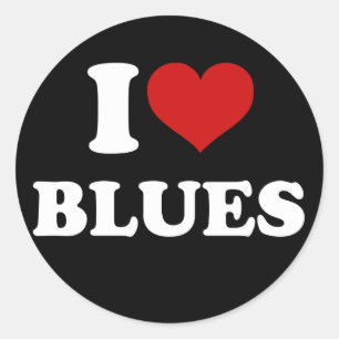 I Love Blues Ronde Sticker