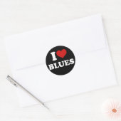 I Love Blues Ronde Sticker (Envelop)