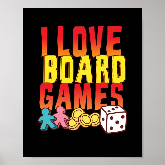 I Love Board Games Nerd Poster (Voorkant)