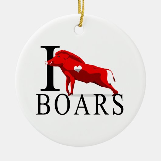 I Love Boars Keramisch Ornament (Voorkant)