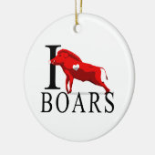 I Love Boars Keramisch Ornament (Links)