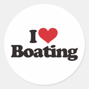 I Love Boating Ronde Sticker