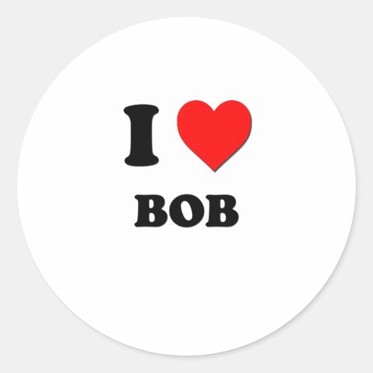 I Love Bob Ronde Sticker (Voorkant)