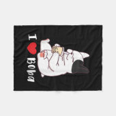 I Love Boba Bubble Tea Dog Cut French Bulldog Gift Fleece Deken (Voorkant (Horizontaal))