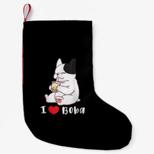 I Love Boba Bubble Tea Dog Cut French Bulldog Gift Kleine Kerstsok
