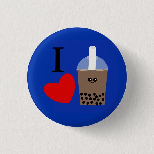 I Love Boba Drink #1 Button (Voorkant)