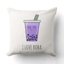 I Love Boba Kawaii Bubble Tea Taro Ube Paars