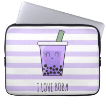 I Love Boba Kawaii Bubble Tea Taro Ube Paars