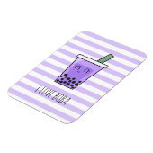 I Love Boba Kawaii Bubble Tea Taro Ube Paars Magneet (Linkerzijde)