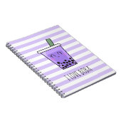 I Love Boba Kawaii Bubble Tea Taro Ube Paars  Notitieboek (Rechterzijde)