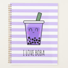 I Love Boba Kawaii Bubble Tea Taro Ube Paars 