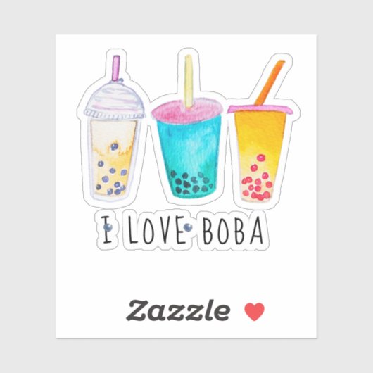 I Love Boba Sticker (Vel)