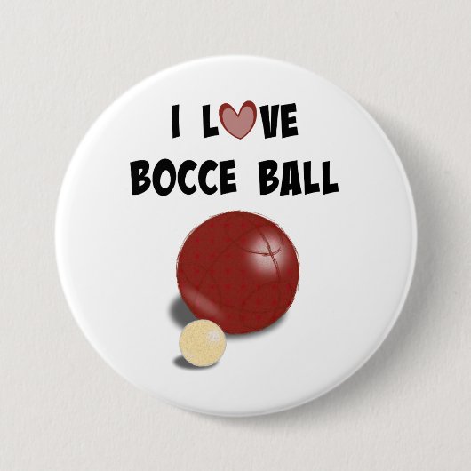 I Love Bocce Ball Ronde Button 7,6 Cm (Voorkant)