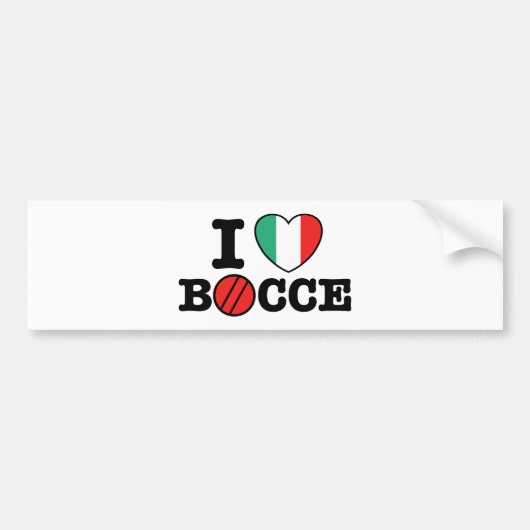 I Love Bocce Bumpersticker (Voorkant)