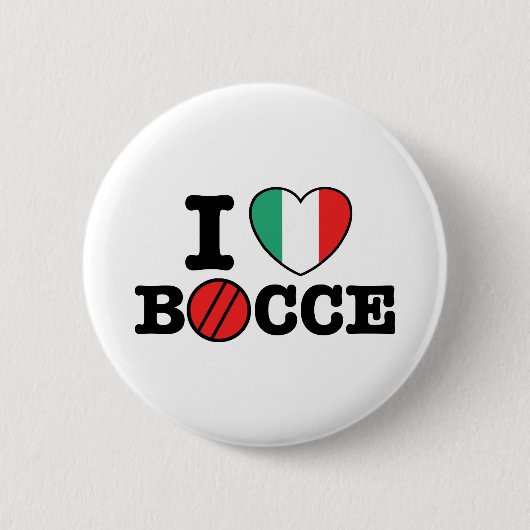 I Love Bocce Ronde Button 5,7 Cm (Voorkant)