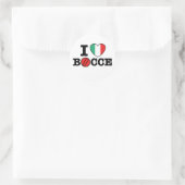 I Love Bocce Ronde Sticker (Tas)
