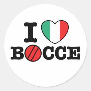 I Love Bocce Ronde Sticker