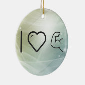 I Love Body Buildings Keramisch Ornament (Rechts)