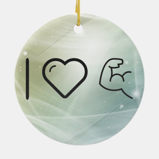 I Love Body Buildings Keramisch Ornament (Achterkant)