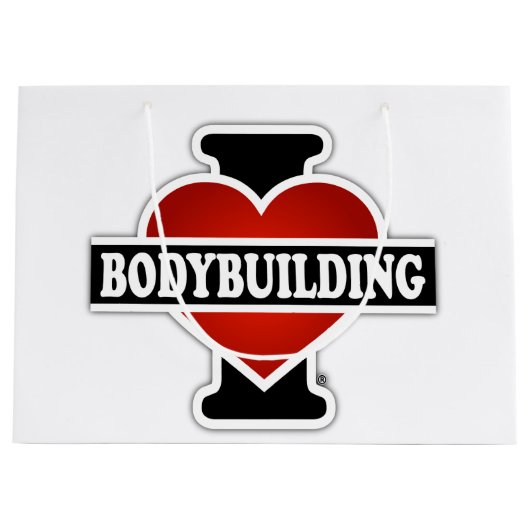 I Love Bodybuilding Groot Cadeauzakje (Voorkant)