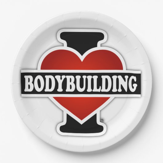 I Love Bodybuilding Papieren Bordje (Voorkant)