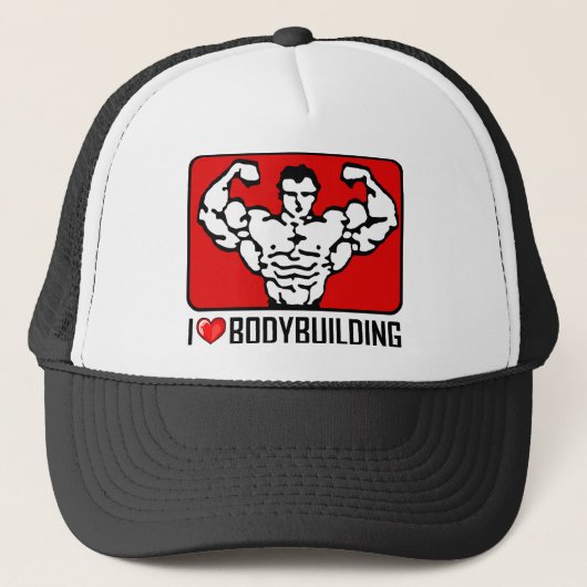 I Love Bodybuilding Trucker Pet (Voorkant)