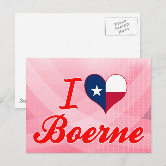 I Love Boerne, Texas Briefkaart (Voorkant / Achterkant)