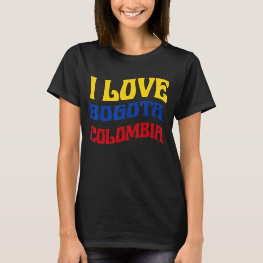 I Love Bogota Colombia Flag Map Colombiaanse Pride T-shirt (Voorkant)