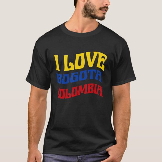 I Love Bogota Colombia Flag Map Colombiaanse Pride T-shirt (Voorkant)