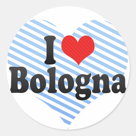 I Love Bologna Ronde Sticker (Voorkant)