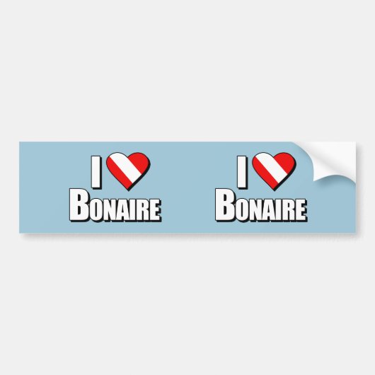 I Love Bonaire Diving Bumpersticker (Voorkant)