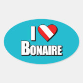 I Love Bonaire Diving Ovale Sticker (Voorkant)