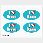 I Love Bonaire Diving Ovale Sticker (Vel)