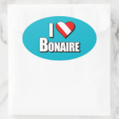 I Love Bonaire Diving Ovale Sticker (Tas)