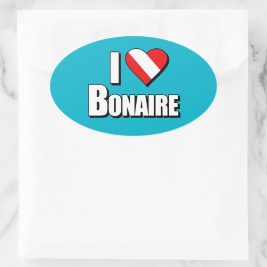 I Love Bonaire Diving Ovale Sticker (Tas)
