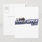 I Love Boogie Woogie BLUES Music Briefkaart (Voorkant / Achterkant)