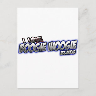 I Love Boogie Woogie BLUES Music Briefkaart