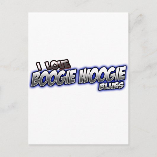 I Love Boogie Woogie BLUES Music Briefkaart (Voorkant)